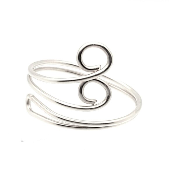 Swirl Toe Ring Sterling Silver Adjustable Quality Handcrafted - Picture 5 of 5
